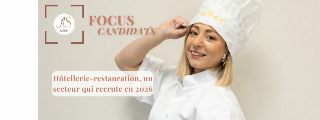 Femme en tenue de chef illustrant le recrutement en hôtellerie-restauration en 2026 avec AS Intérim